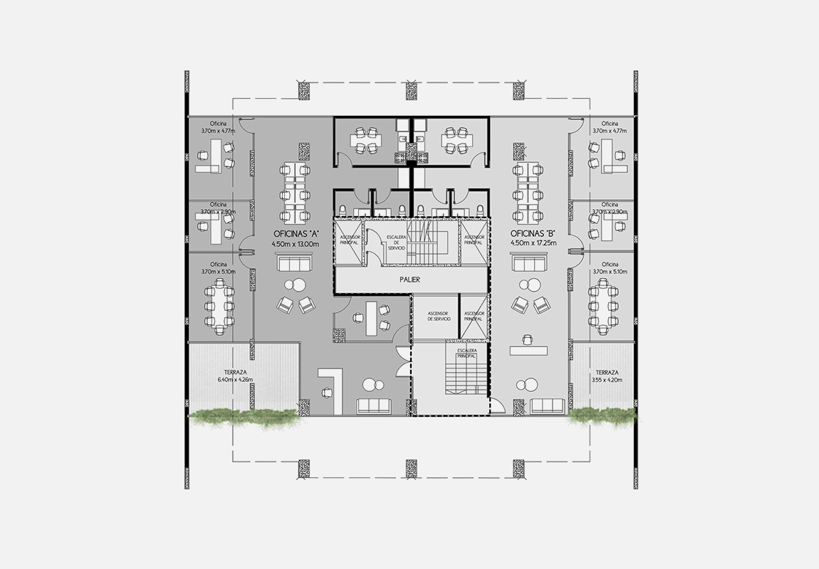 2° Piso: Oficinas