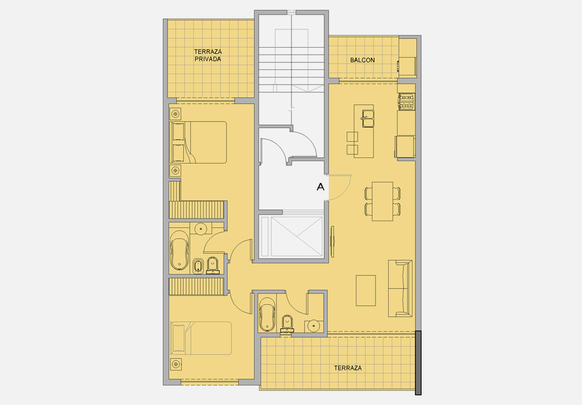 Planta 7° Piso /Depto. 3 Amb