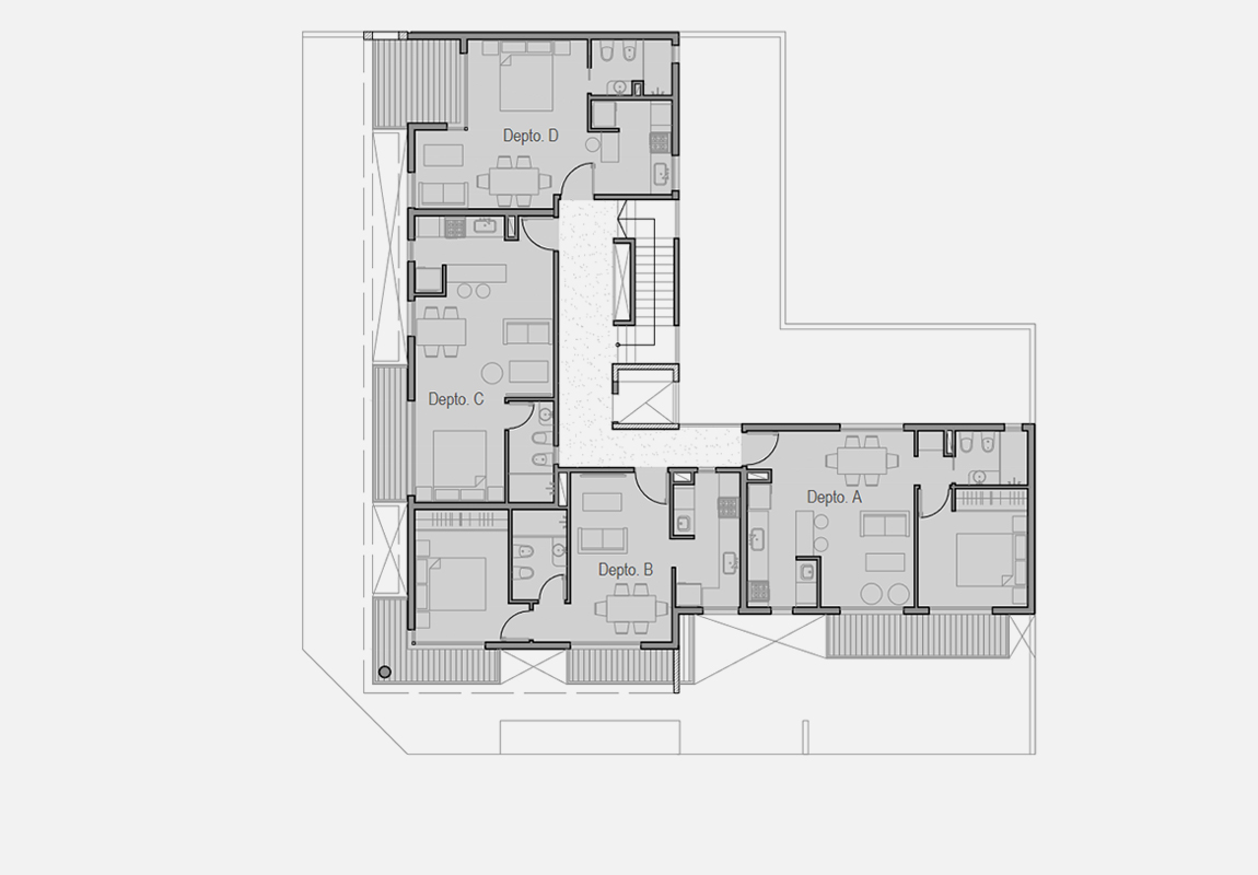 Planta Tipo /1° a 3° Piso