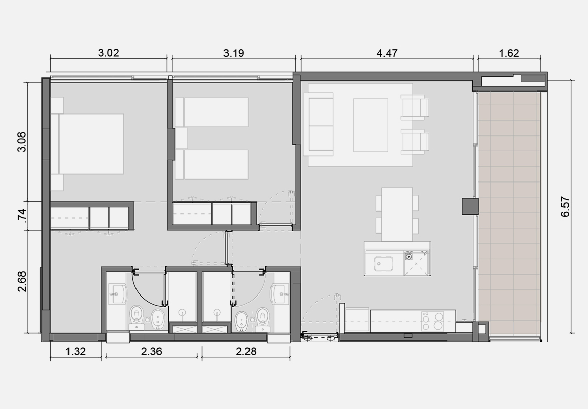 Plano detalle Unidad 3º Amb.