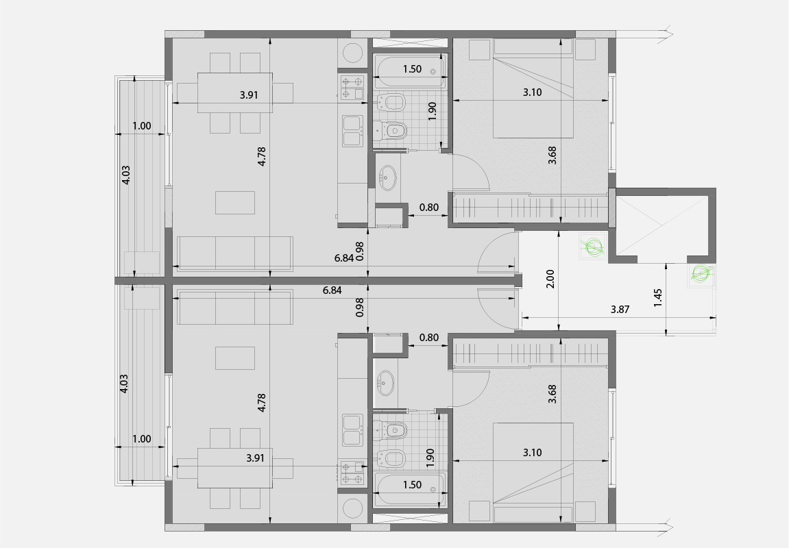Piso 1° a 5° Dto. B y C